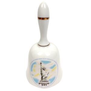 Vintage 1985 Statue of Liberty Porcelain Bell 100th Anniversary, Made in Japan
